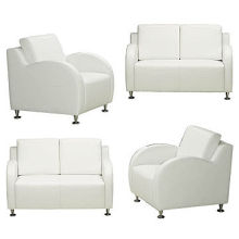 Combination sofa, white PU, wooden frame