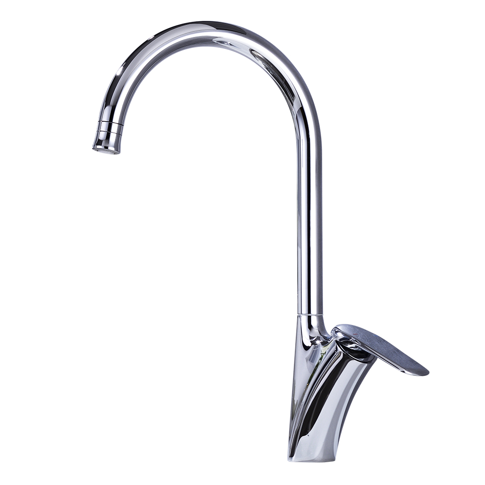 Chrome Kitchen Only Single Handle Goose Neck Faucet