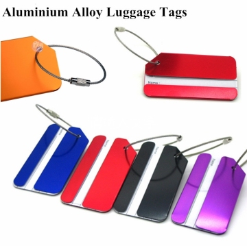 New Arrival 2015 Aluminium Alloy Luggage Tags with Stainless Steel String