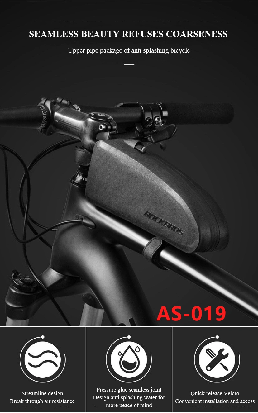 Bicycle Bag Waterproof Cycling Top Front Tube Frame Bag Large Capacity MTB Road Bicycle Black Bike Accessories