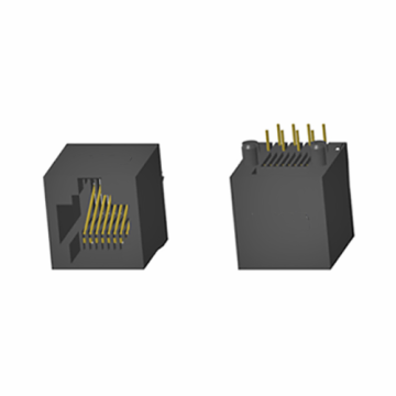 RJ45-Buchse Top-Einführung 8P8C Vollkunststoff H=14.0mm