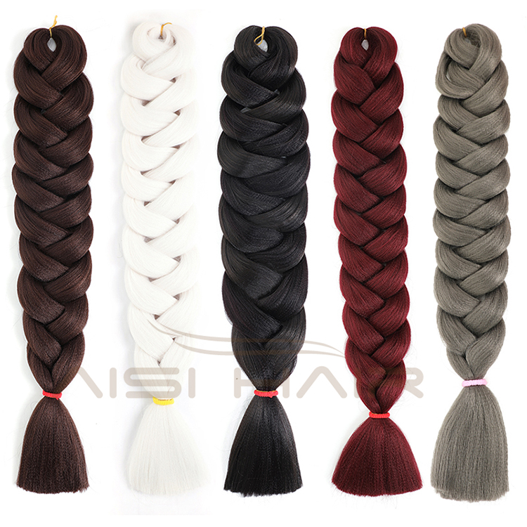 Aisi Hair Top Quality 82 Inch 165g Braid Hair Low Temperature Flame Retardant Fiber Braiding Hair Extension For Black Women