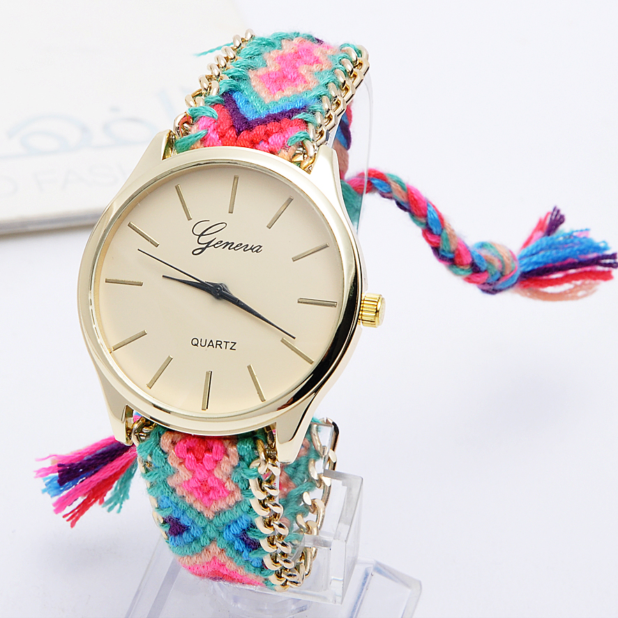 New Arrival Girls Weave Metal Chain Quartz Watches