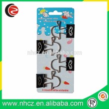 Custom logo printed black binder clip