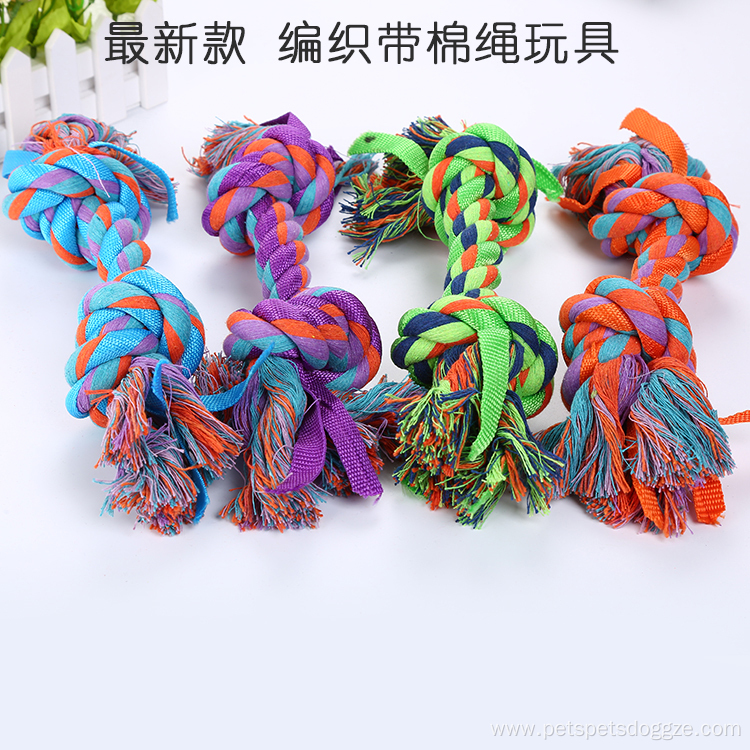 Colorful Cotton Rope Bone Dog Teeth Cleaning Bone