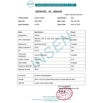 Tréptide de cuivre 1 GHK CU Peptide