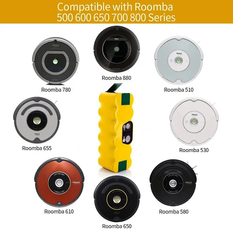 14.4V 2500mAh Sc Ni-MH Rechargeable Battery Pack for Irobot Roomba Vacuum Cleaner 500 600 700 800 900 Series