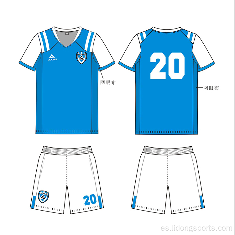 Juego de uniformes de equipo de fútbol de poliéster hecho a medida