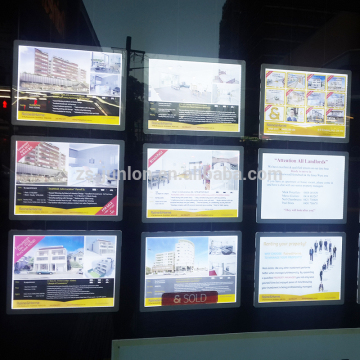 hanging type real estates agents window display led light pockets