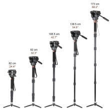 Removable Stand Base Photo Video Monopod with Feet Head