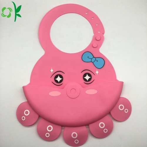 Kartun Kustom Gurita Lembut Silicone Bib