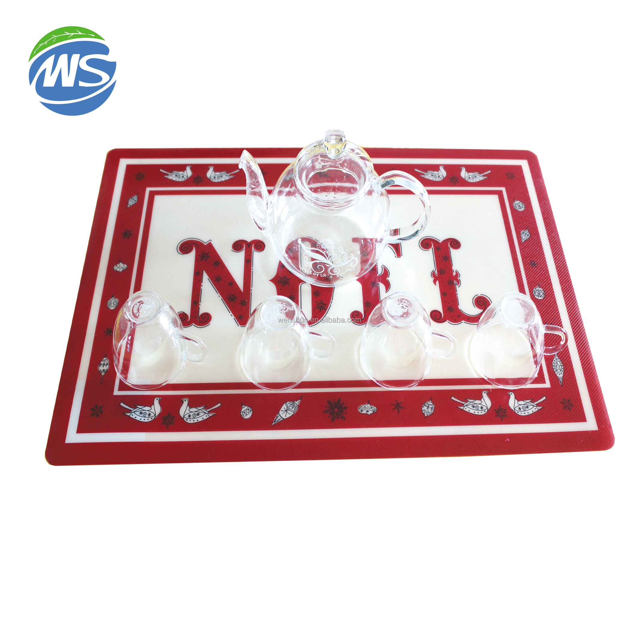 Custom Design Decoration 100% Food Grade 12" X 18" Square Kitchen Table Mat