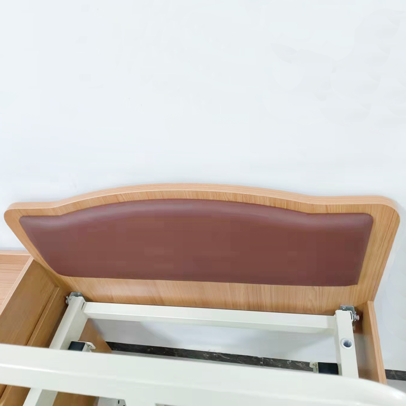 Household medical furniture manual two crank wooden medical patient bed