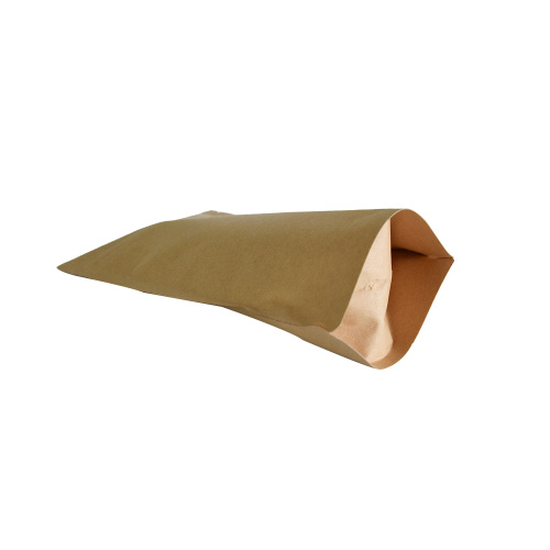 Eco Biodegradable Kraft Paper Stand Up Bag dengan Ritsleting Tahan Anak