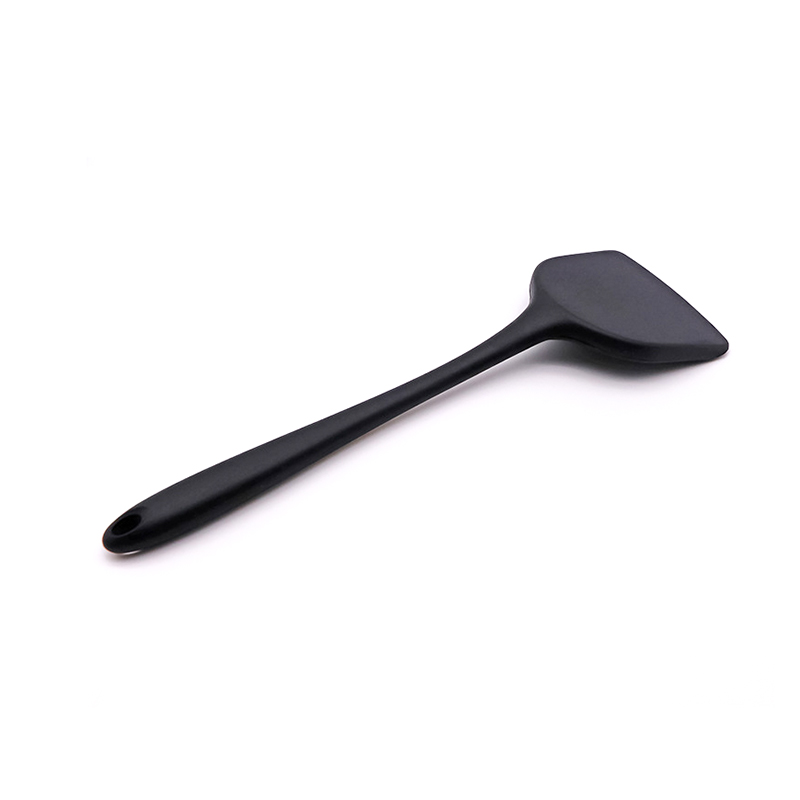 DEQI Eco-friendly Silicone Spatula Food Grade Wok Turner Kitchen Utensil Cookware Heat Resistant Fry Turner with Hanging Loop