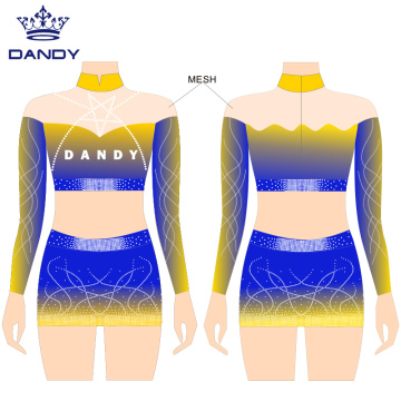 Sublimated crop top cheer uniforms