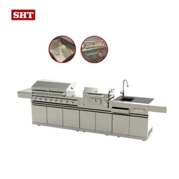 China Factory Outdoor Grills BBQ Gas Grill with Charcoal Grills Oven for Kitchen