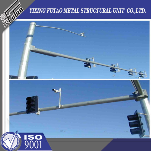 6m Steel Road Street Light Poles With Single Arm