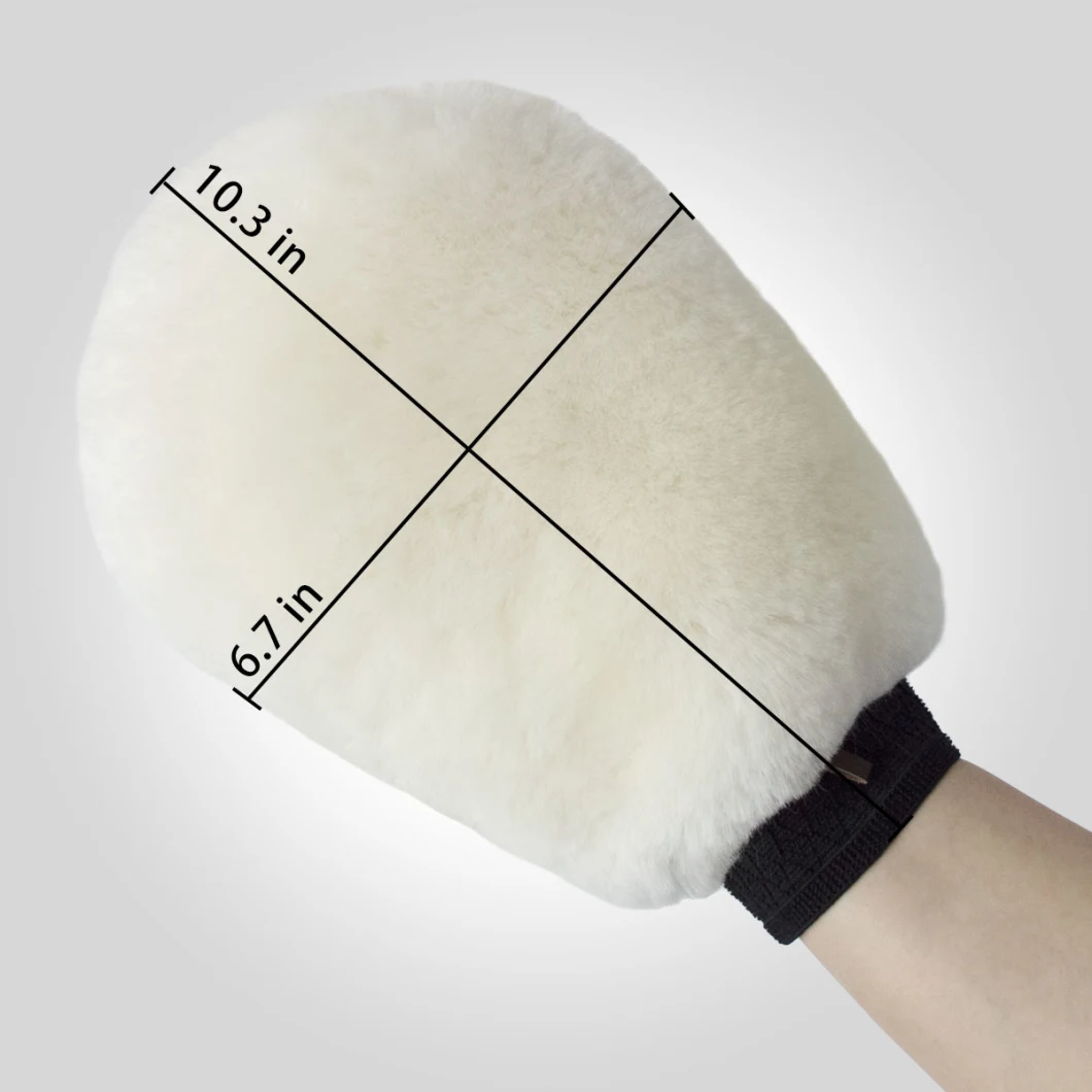 Factory Price Real Sheepskin Fur Car Wash Mitt