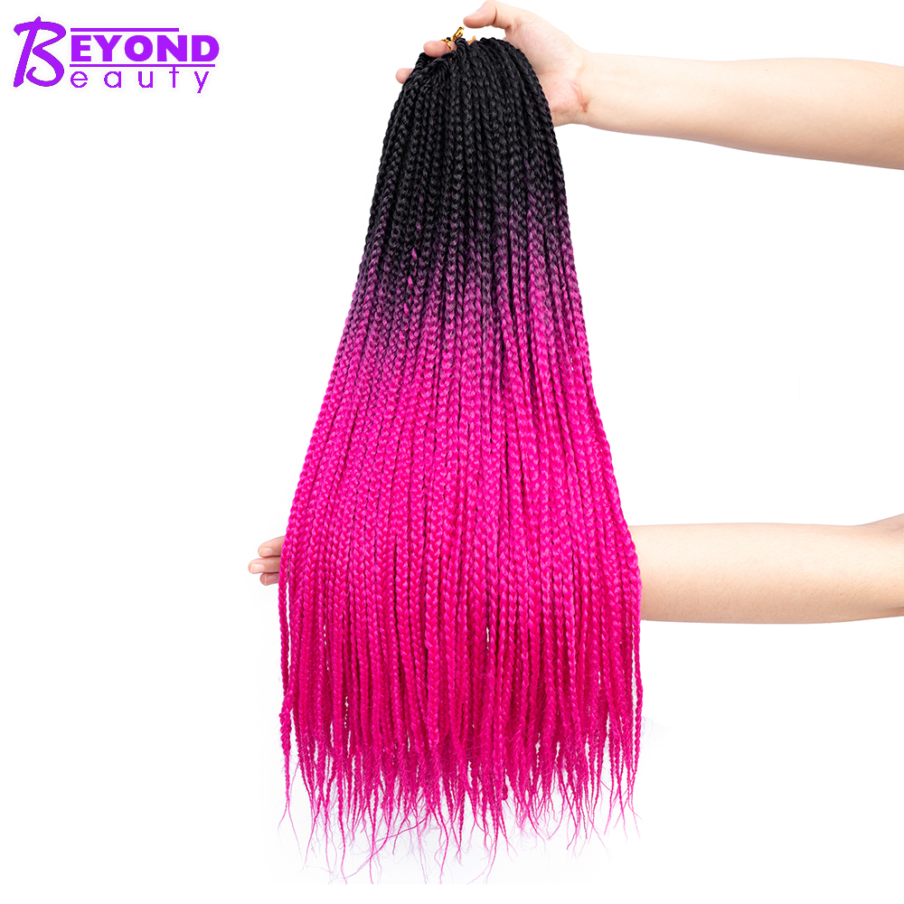 supplies Micro Box Braids Crochet Hair Extensions Ombre Fiber Synthetic Braiding Hair Crochet Braids Bulk