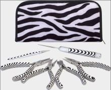 zebra stripe tool set with zipper case