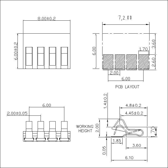 ABT25-04LAXD 2.0mm Pitch 4P Battery Connector