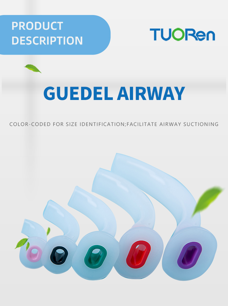 Airway guedel color disposable medical oropharyngeal guedel airway type set size 2