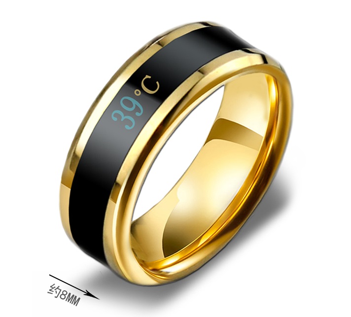 Custom ring fashion smart body temperature measurement ring situation temperature couple titanium steel ring