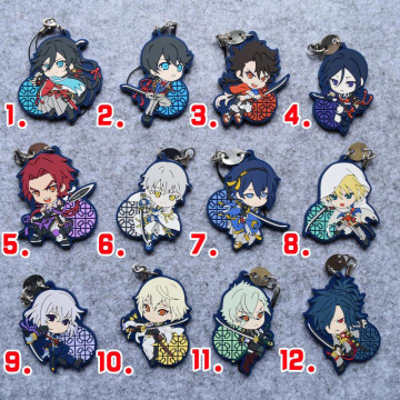 Touken Ranbu Online Game Tsurumaru Kuninaga Mikazuki Munechika Yagen Toushirou Izuminokami Kanesada Rubber Keychain