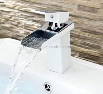Painting White Basin Waterfall Faucet