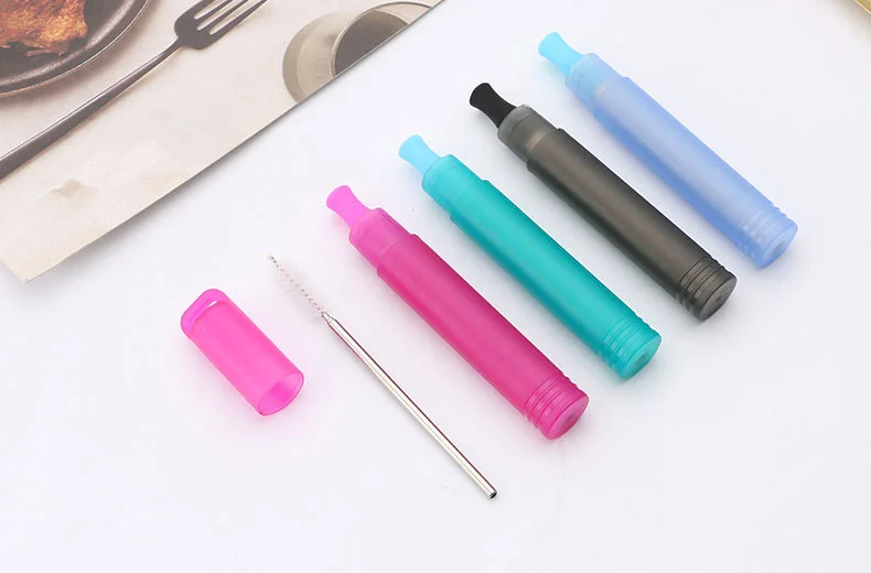 Logo Laser Stainless Steel Straw Reusable Drinking Metal Straw