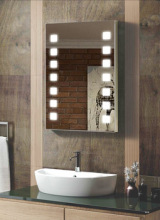 Hinged wall mounted antique dresser with vanity mirror