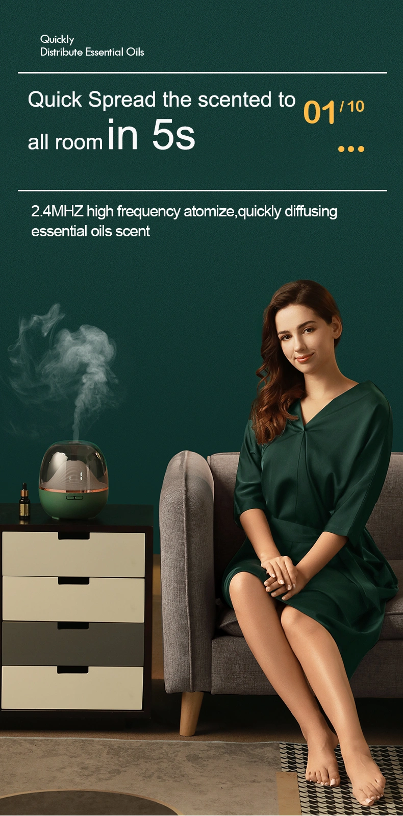 2020 New Ultrasonic Humidifier Air Purifier Aroma Diffuser Bluetooth and Remote Control Aroma Diffuser