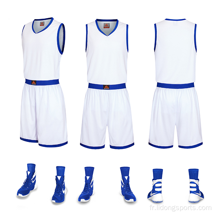 Uniforme de maillot de basket-ball collégial rapide en polyester