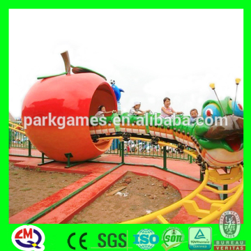 Fruit worm design roller coaster,amusement park used kids roller coaster