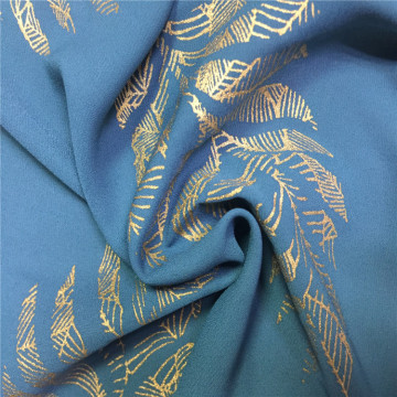 Breathable Gold Foil Printed 100% Polyester Chiffon Cloth