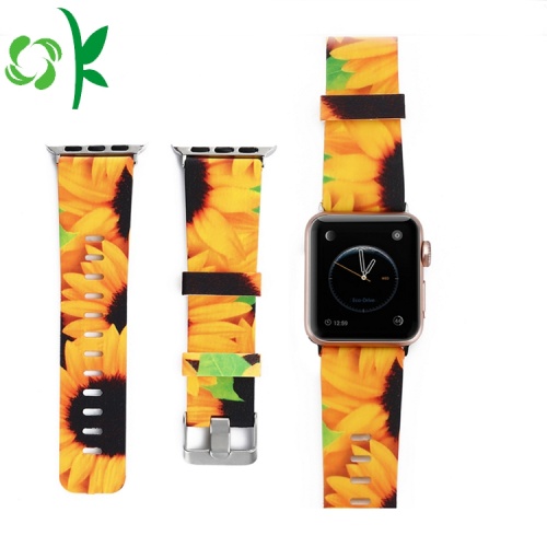 Sport Silikon Watch Strap Tryckt Band För Klocka