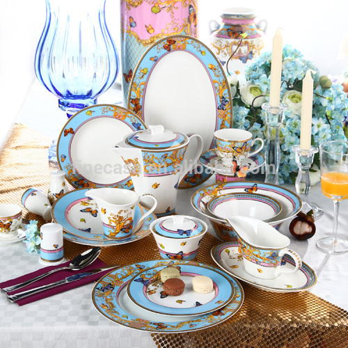 124 Pieces Luxury Turkish Dinner Set Fine Bone China