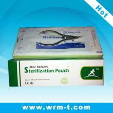 Special see-through sterilization pouches with adhesive closure