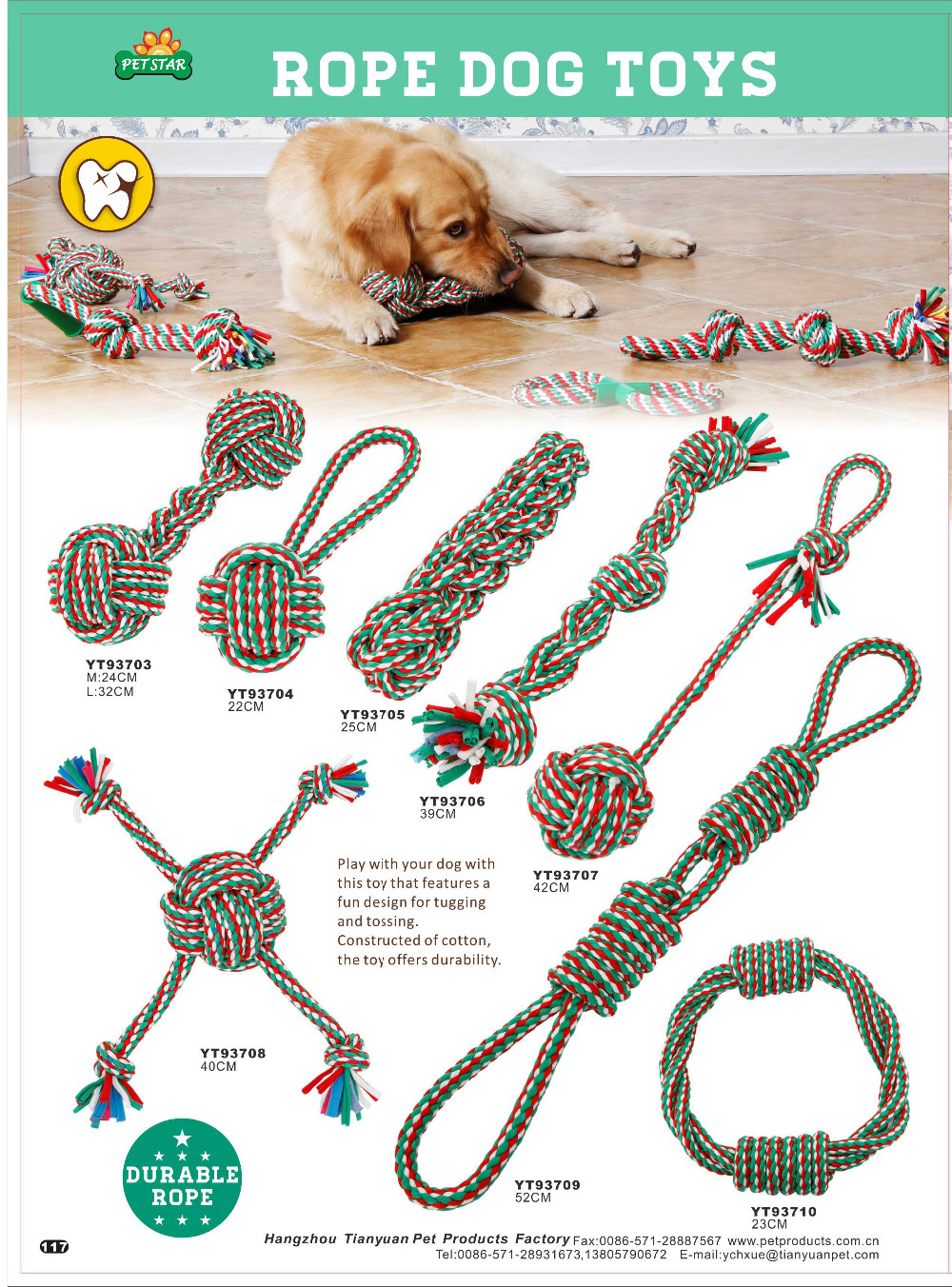 Eco Natural Hemp Dog Interactive Toy Christmas Rope Dog Toy