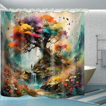 digital printing contemporary shower curtain