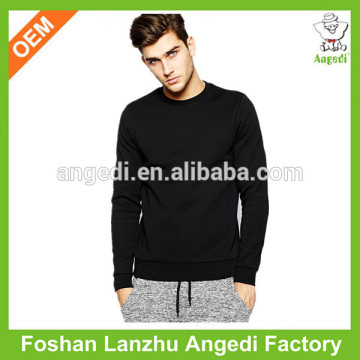 cotton plain men stylish hoodie blank pullover hoodie black