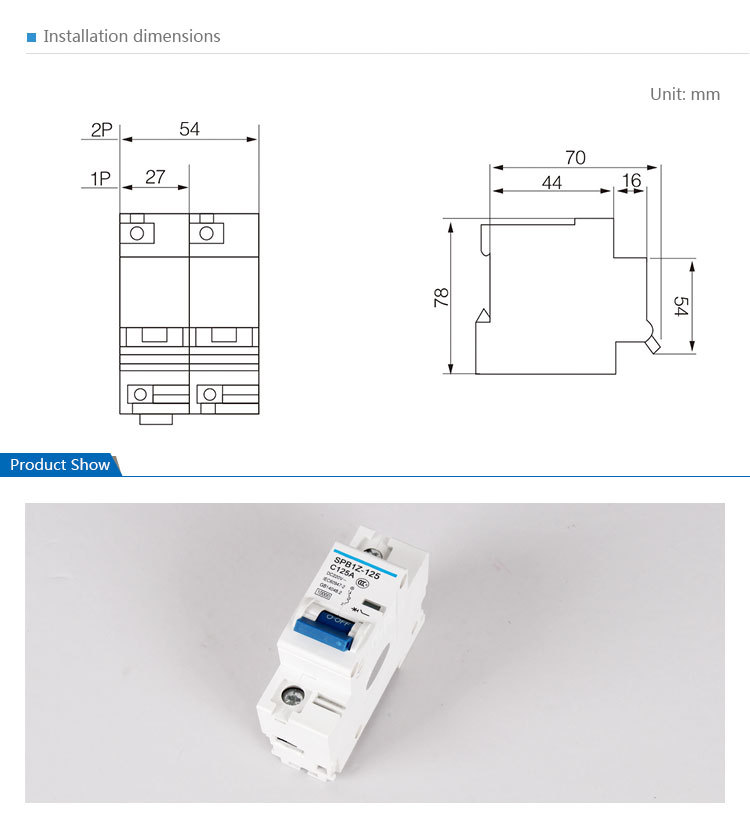 SAIP/SAIPWELL Electrical 60 amp MCCB DC Miniature Circuit Breaker