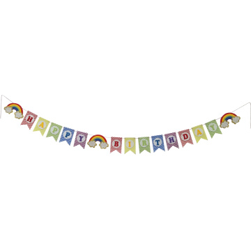 Felt rainbow happy birthday bunting banner