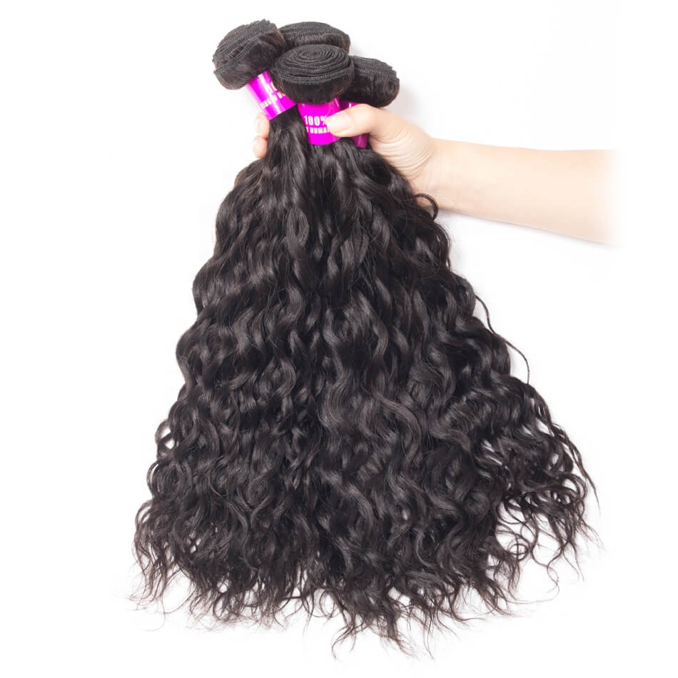 Brazilian Water Wave Human Hair Bundles Wholesale Virgin Remy Cuticle Aligned Raw Virgin Hair