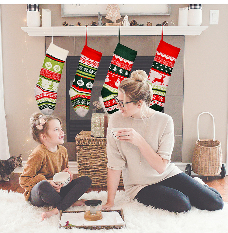 2021 New Knitted Christmas Socks Christmas Gift Socks 4 Kinds of Children's Holiday Gift Bags