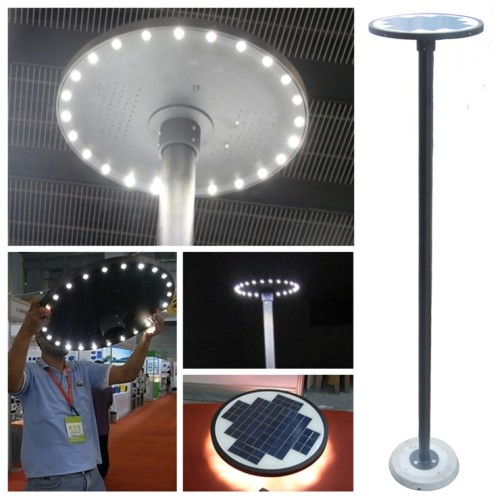 Round Lamp Solar Street Lights, Cast Aluminum LED Solar Street Lights, Outdoor Path Lighting, Solar Garden Lights