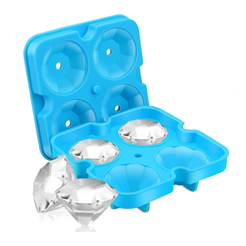 Rusable Diamond Silicone Flexible 4-Ice Trays