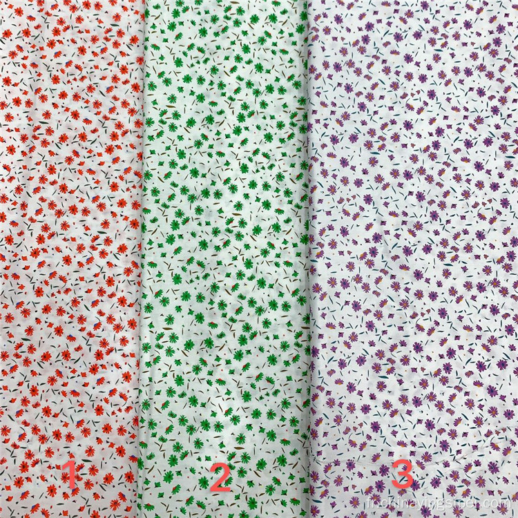 Tissu de cotontextile imprimé numérique à floral unifié.