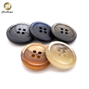 Horn Resin Button Four Holes Variety Colors Resin Plastic Button For Clothing
